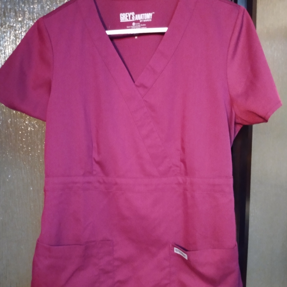 Grey's Anatomy scrub top burgundy medium